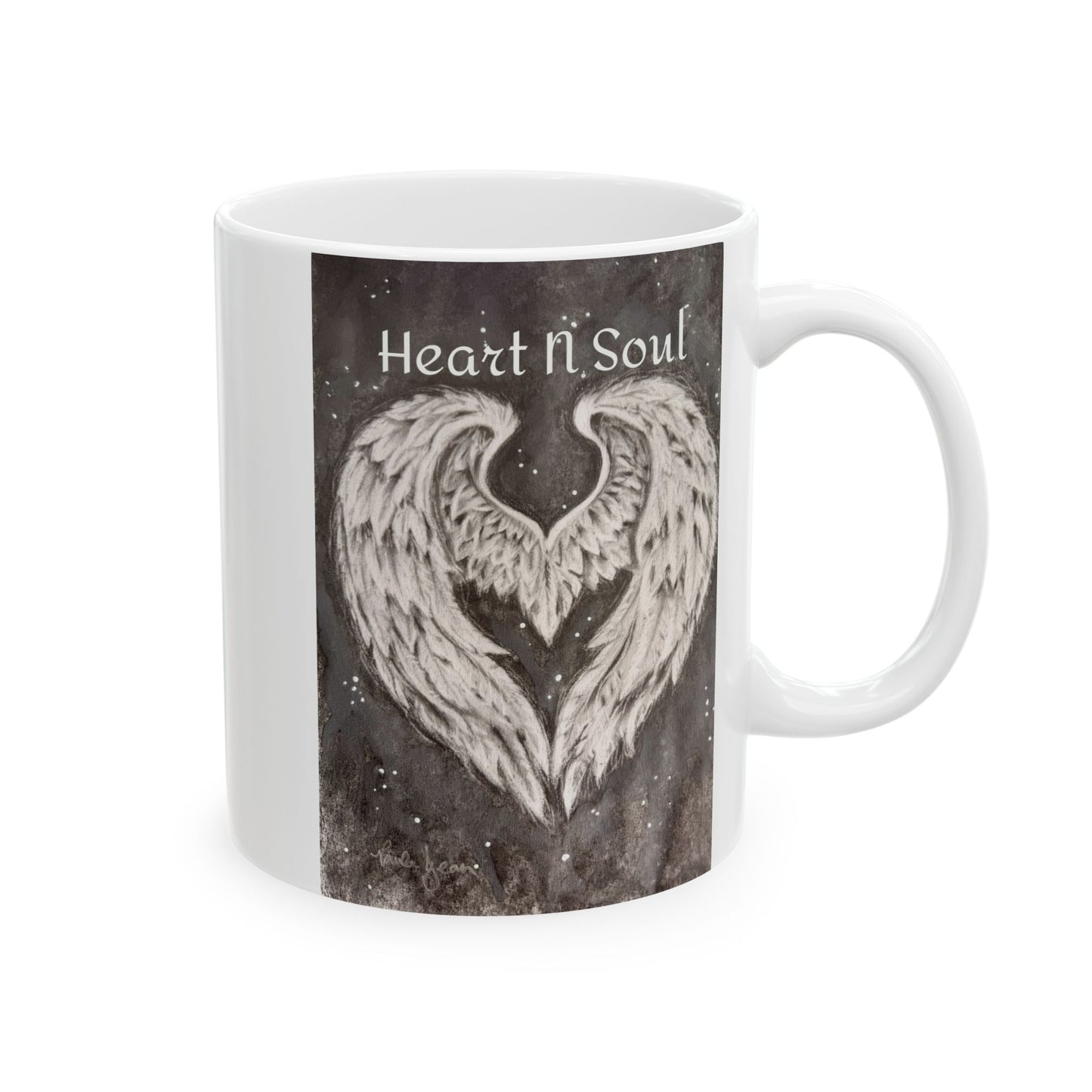 Heart N Soul Angel Winds Ceramic Mug — Original Artwork (11oz & 15oz)