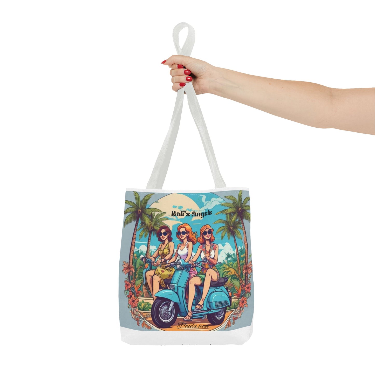 Tote Bag — "Bali’s Angels" Vintage Scooter Beach Tote