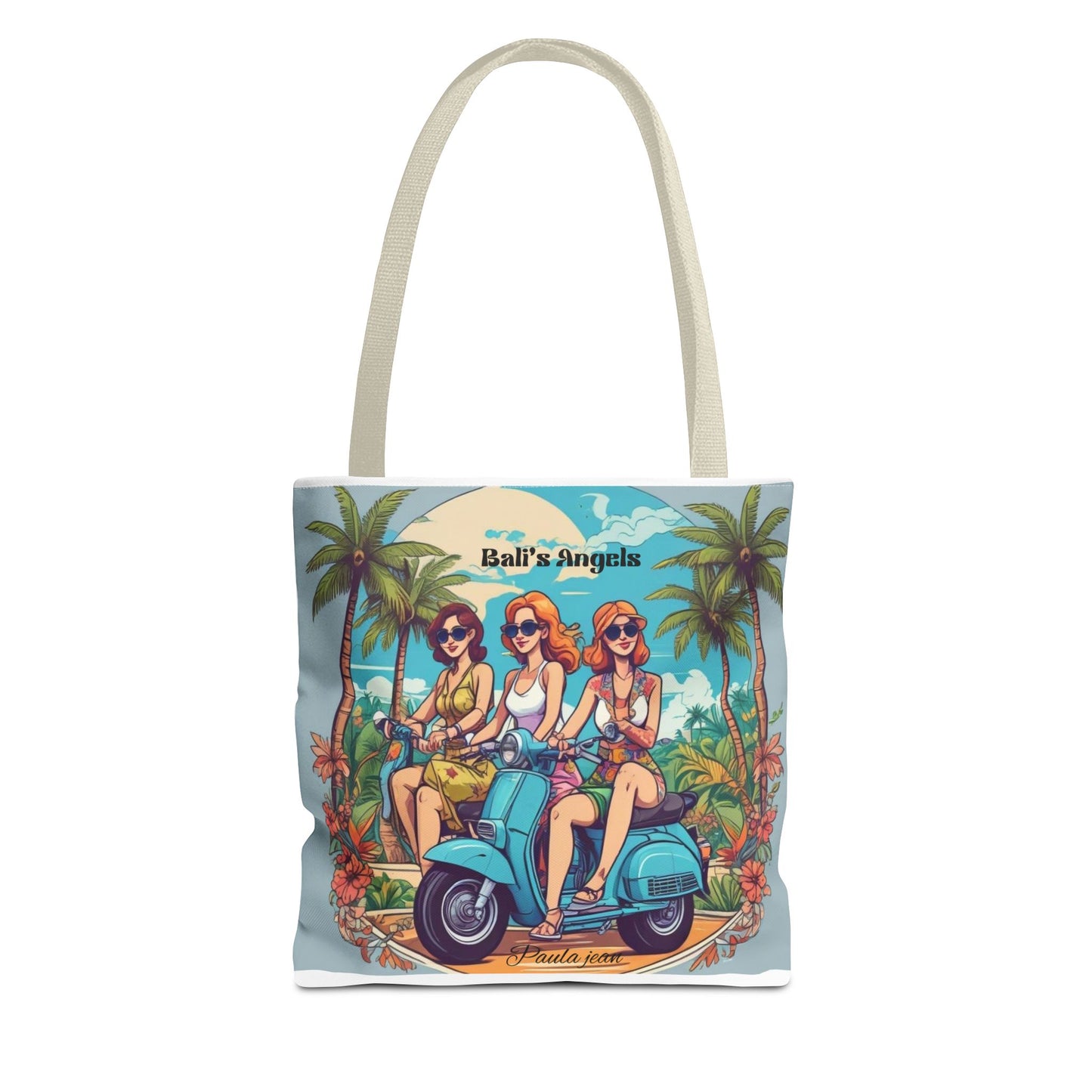 Tote Bag — "Bali’s Angels" Vintage Scooter Beach Tote