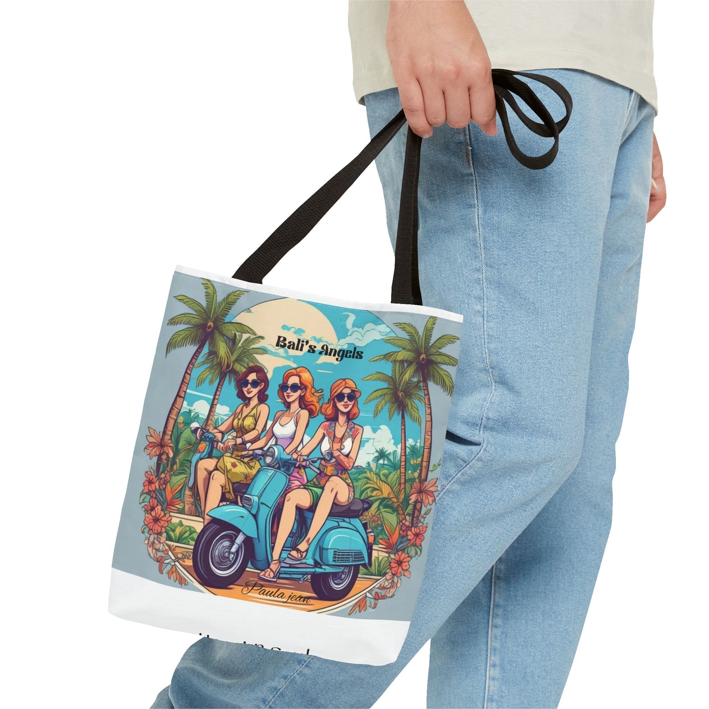 Tote Bag — "Bali’s Angels" Vintage Scooter Beach Tote