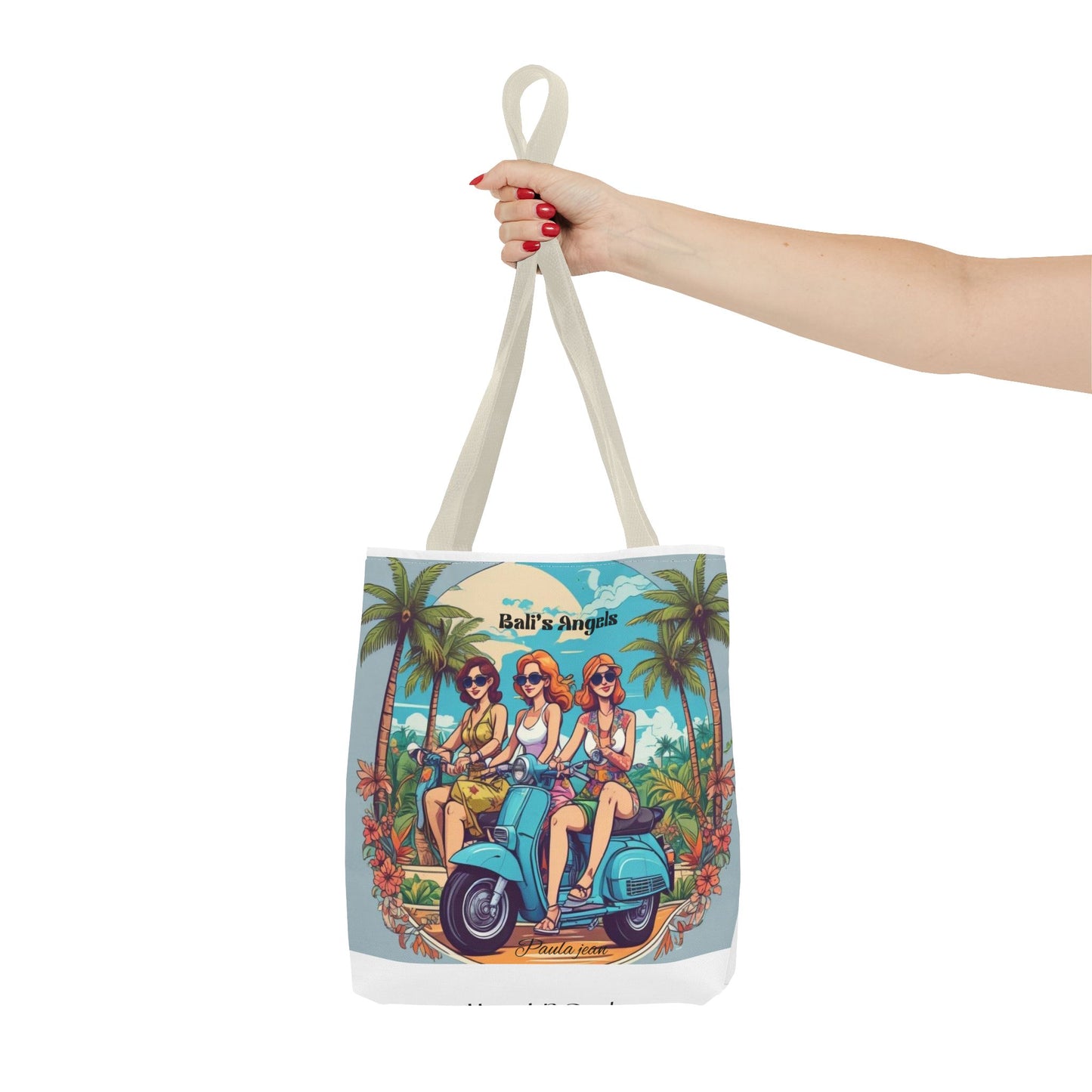 Tote Bag — "Bali’s Angels" Vintage Scooter Beach Tote