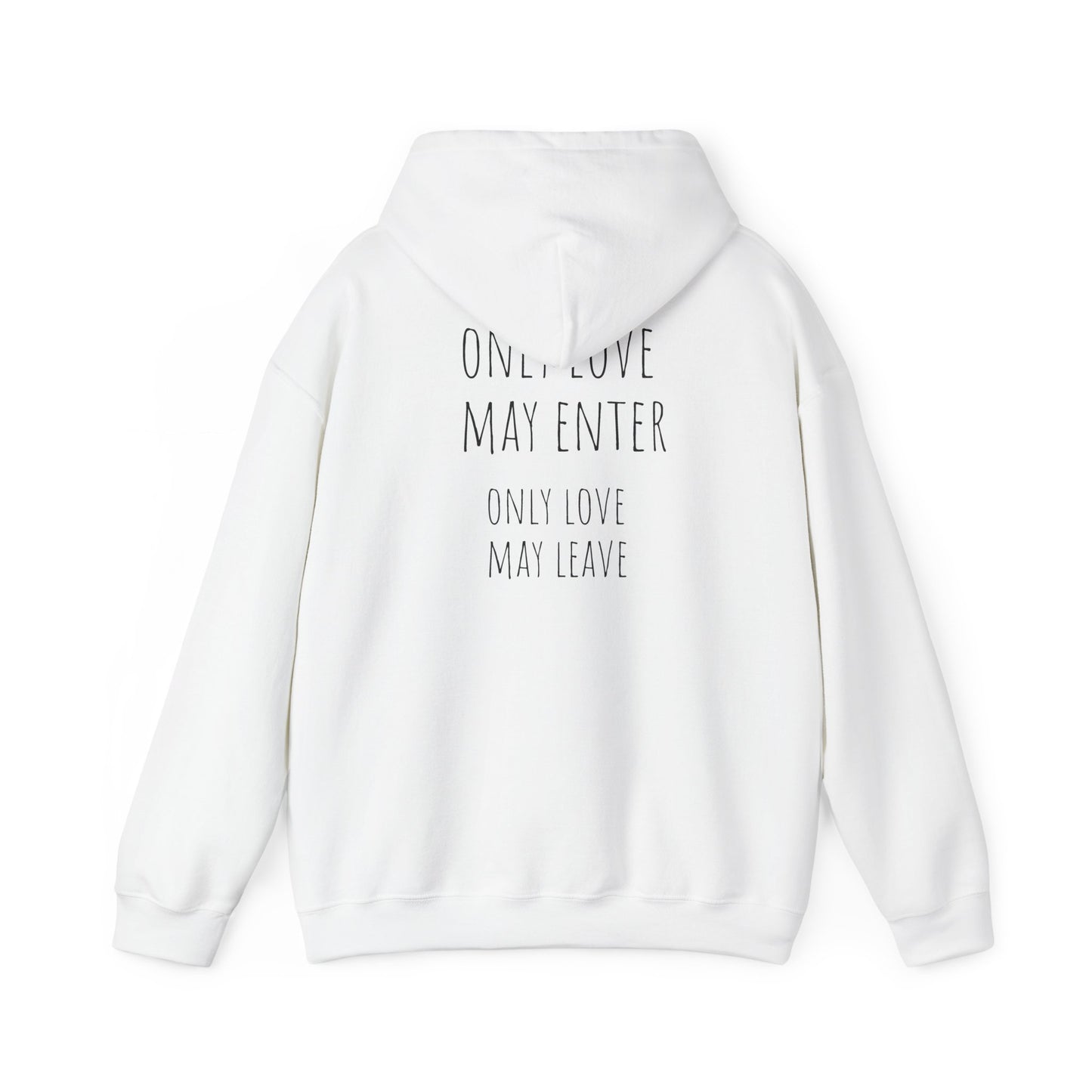 Heart N Soul Hoodie — Floral Heart Graphic with “Only Love May Enter” Back Quote
