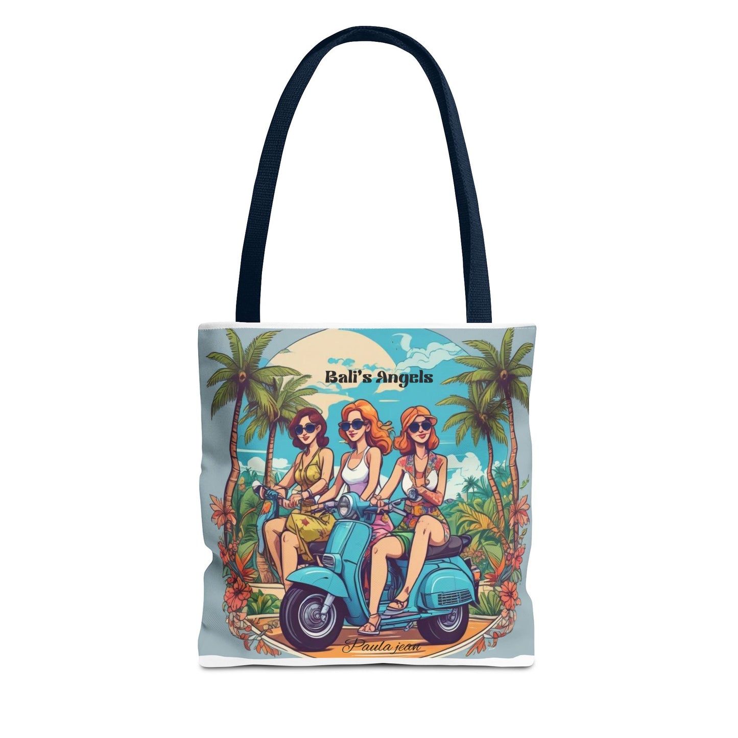 Tote Bag — "Bali’s Angels" Vintage Scooter Beach Tote