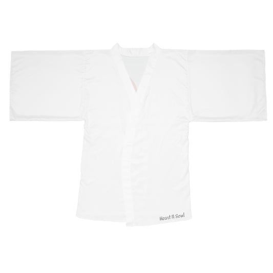 LOVE Long Sleeve Kimono Robe — Lightweight Lounge Wrap with Bold Back Graphic