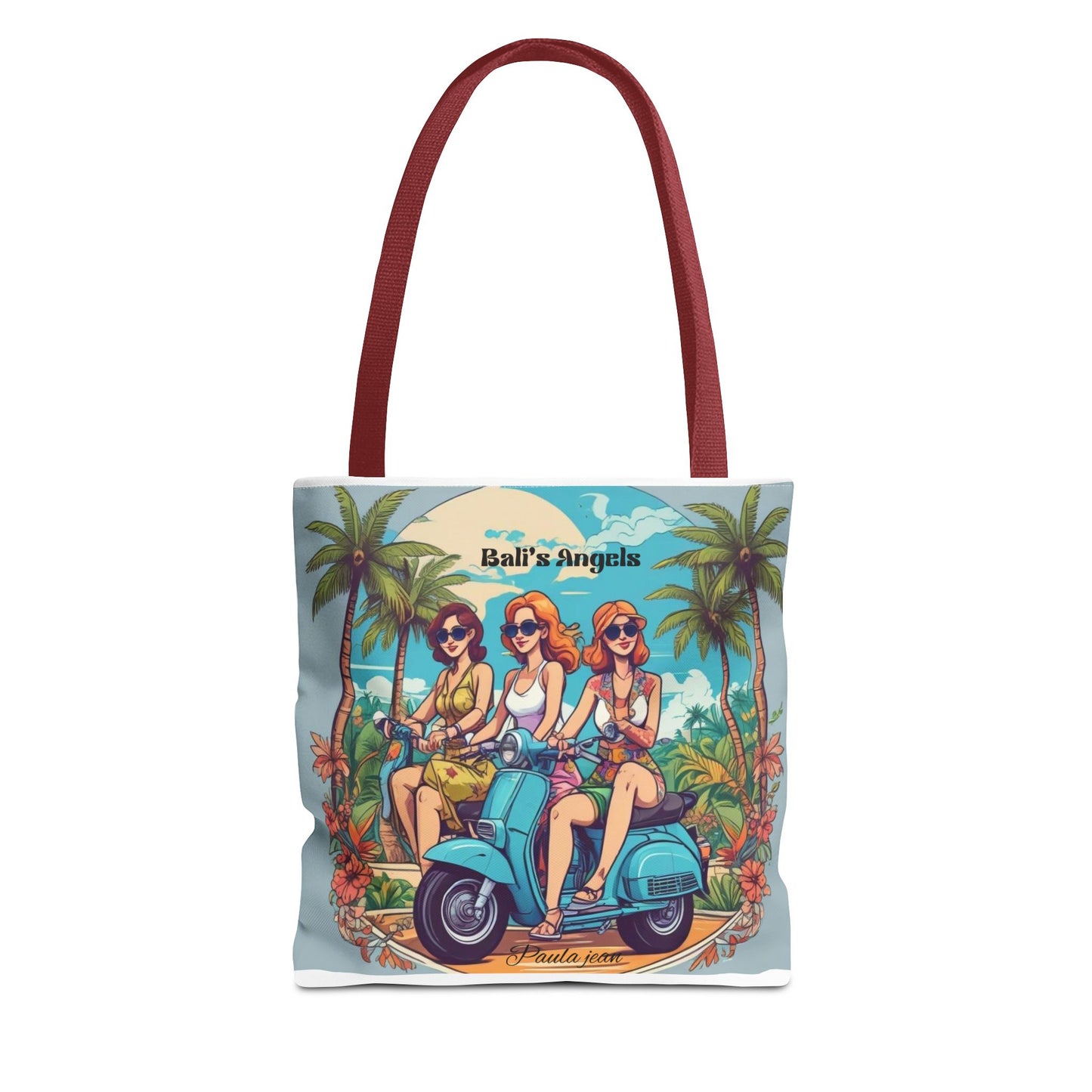 Tote Bag — "Bali’s Angels" Vintage Scooter Beach Tote
