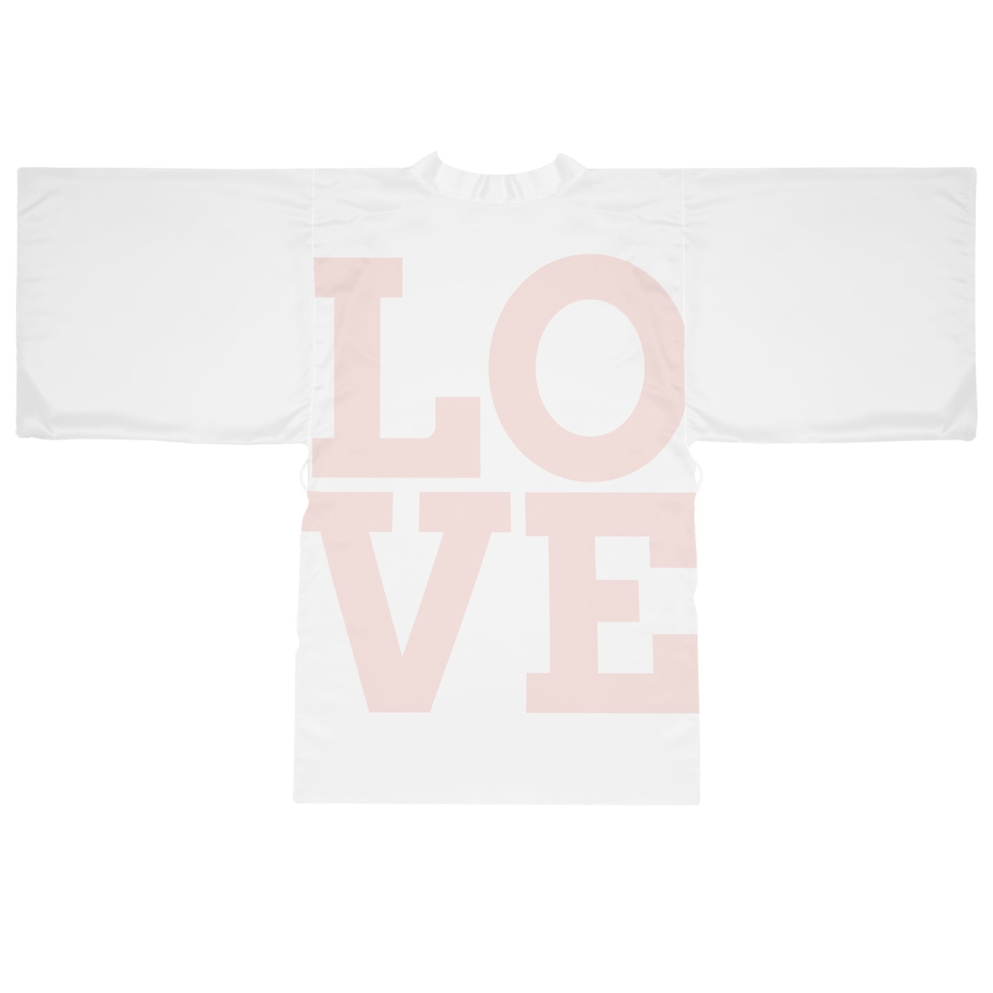LOVE Long Sleeve Kimono Robe — Lightweight Lounge Wrap with Bold Back Graphic