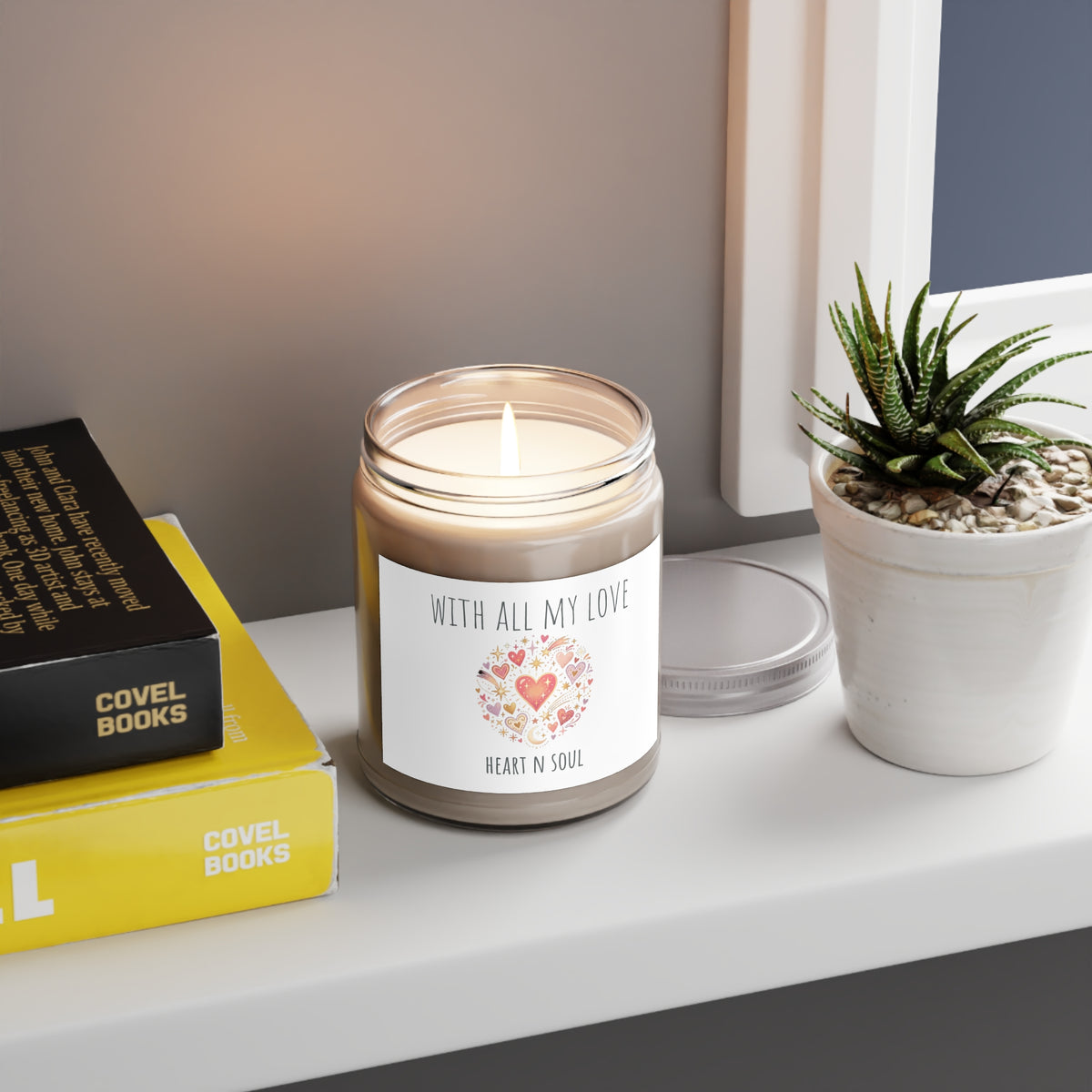 Scented Soy Candles with White Lid, 9oz