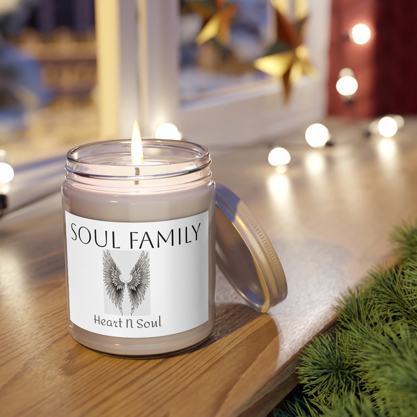 Heart N Soul 9oz Soy Candle — Angel Wings Scented Jar