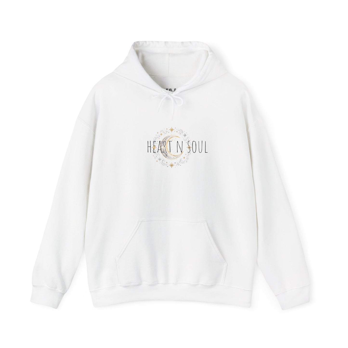 Inspirational 'Heart in Soul' Hoodie — Affirmation Moon Graphic