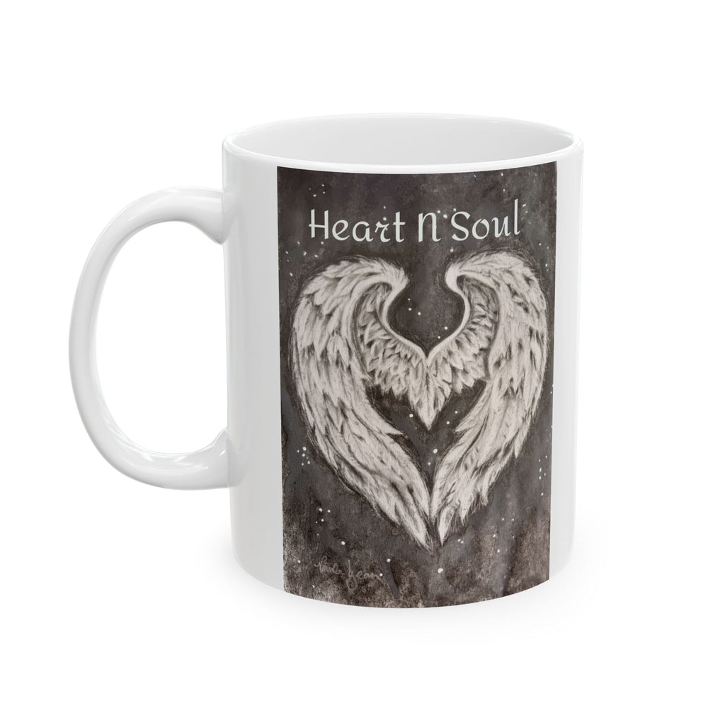 Heart N Soul Angel Winds Ceramic Mug — Original Artwork (11oz & 15oz)