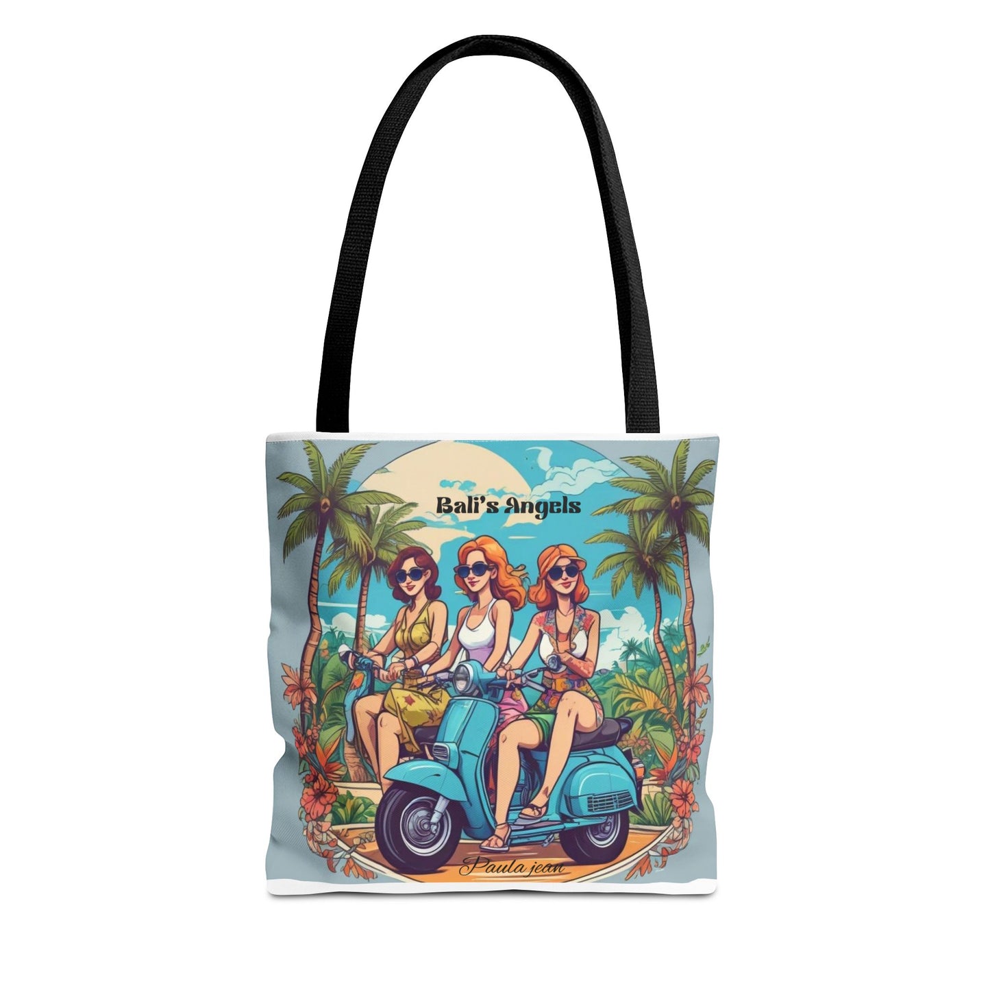 Tote Bag — "Bali’s Angels" Vintage Scooter Beach Tote